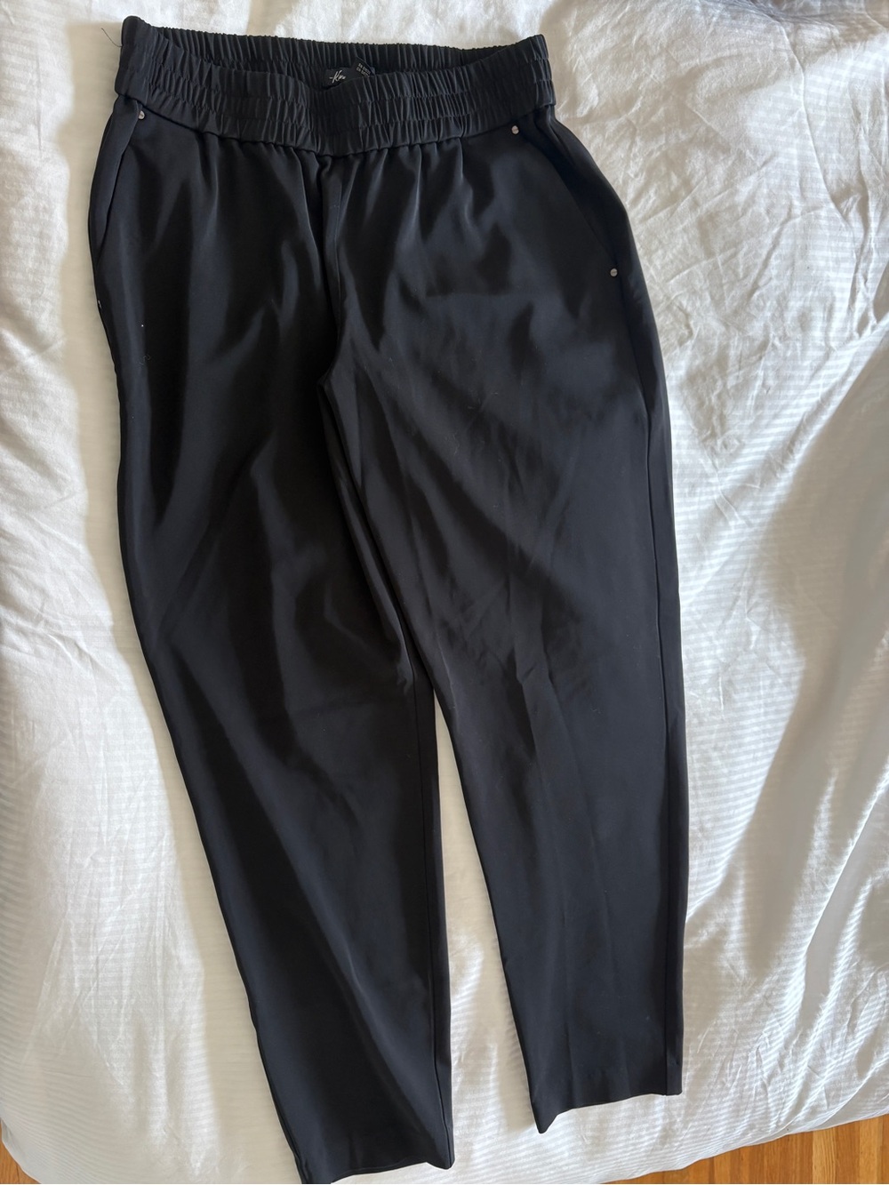 Kenneth Cole New York Black Elastic-Waist Joggers